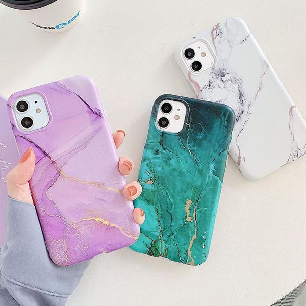 

cell phone pouches marble crack matte cases for 12mini 11 pro max se 2021 xs xr 8 plus case cover silicone soft imd back