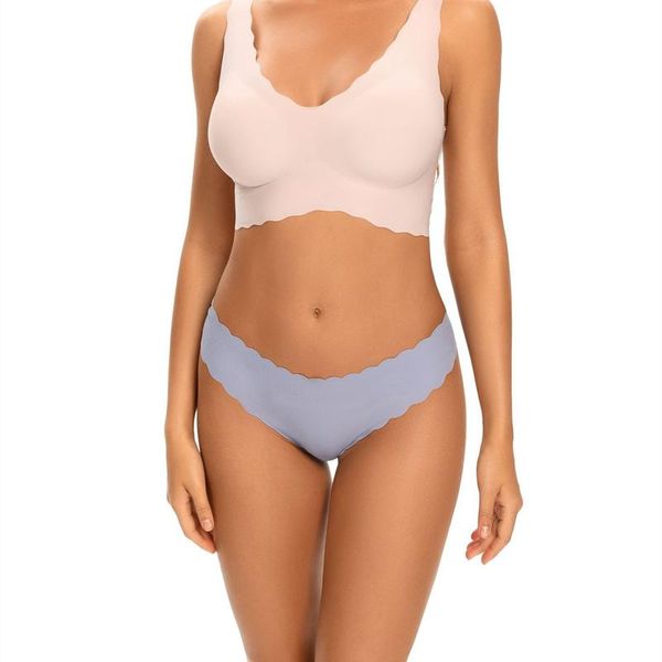 

women's panties one piece seamless thong underwear solid color threaded lingerie breathable cotton female g-string bikini, Black;pink