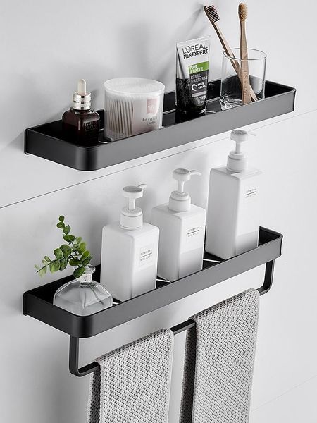 

hole bathroom bathroom shelf wall mounted black toilet toilet washstand towel storage wall