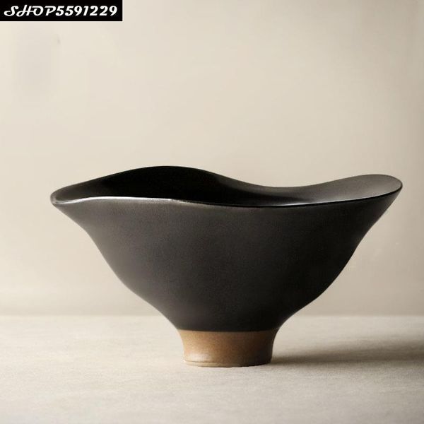 

bowls japanese handmade stoare bowl retro ceramic tall fruit snack plate household art rice noodle soup salad tableware