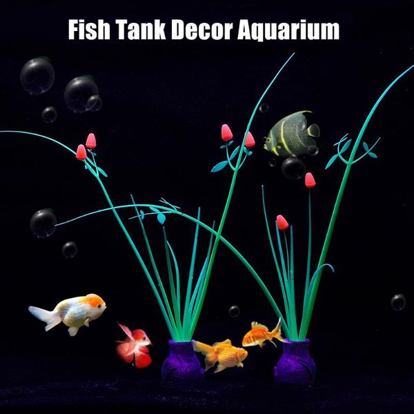 

decorations fish tank seaweed ornament glowing algae for aquarium non-toxic silicone quarium decoration brighten in light environment d30