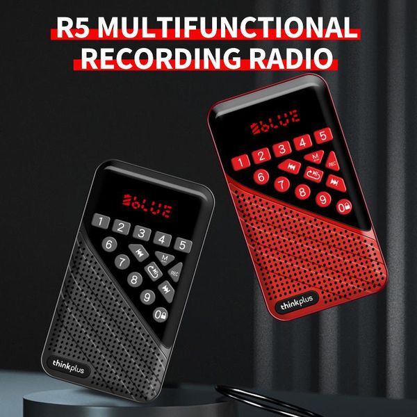

portable speakers lenovo thinkplus r5 multifunctional recording radio fm mini wireless speaker support tf card u disk