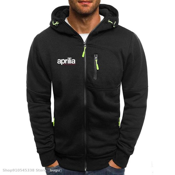 

men's hoodies & sweatshirts 2021 hoodie zip men sports fashion pullovers warm pocket hooded motorcycle for aprilia jacket sportswear ou, Black