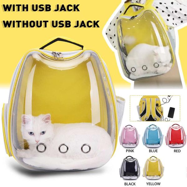 

cat carriers,crates & houses breathable pet carrier bag with usb charging port portable dog basket outdoor travel backpack carrying cage