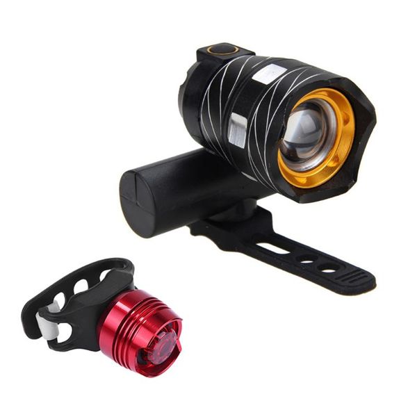 

bike lights t6 led bicycle headlight + tail lamp 3 working modes usb rechargeable mtb mountain road night lighting riding equipment