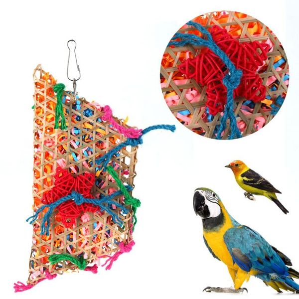 

other bird supplies cage colorful bamboo weave swing parrot vine bite chew climb accessories cotton rope parakeet toys