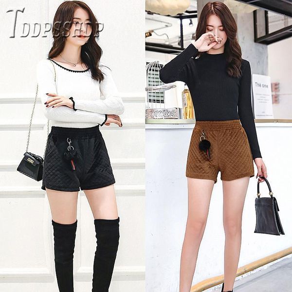 

high waist wide leg women shorts thick elastic pocket female women's, White;black