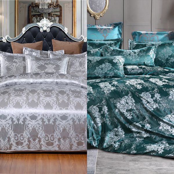 

warmsliving luxury jacquard bedding set single  king size bed linen quilt cover 100% polyester comfortable duvet cover set c0223