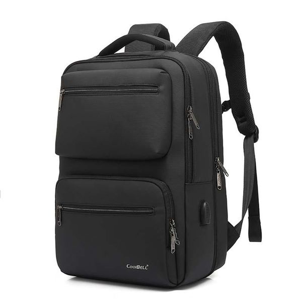 

backpack expandable man waterproof 15.6 inch lapusb recharge travel male bag anti-thief mochila
