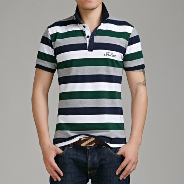 

men's polos england style striped 2021 brand fashion shirts short sleeve men summer cotton breathable tee asian size m-5xl, White;black