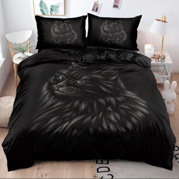 

bedding sets animal pattern cats dogs duvet cover pillow shams single double  king sizes cute for children
