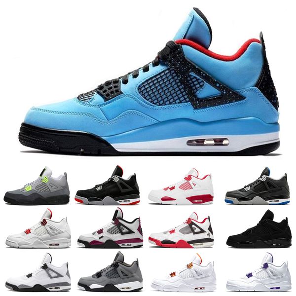 

2021 new basketball shoes 4s man cat taupe haze shimmer desert moss white oreo cement university sail pine green pure money travis bred diy