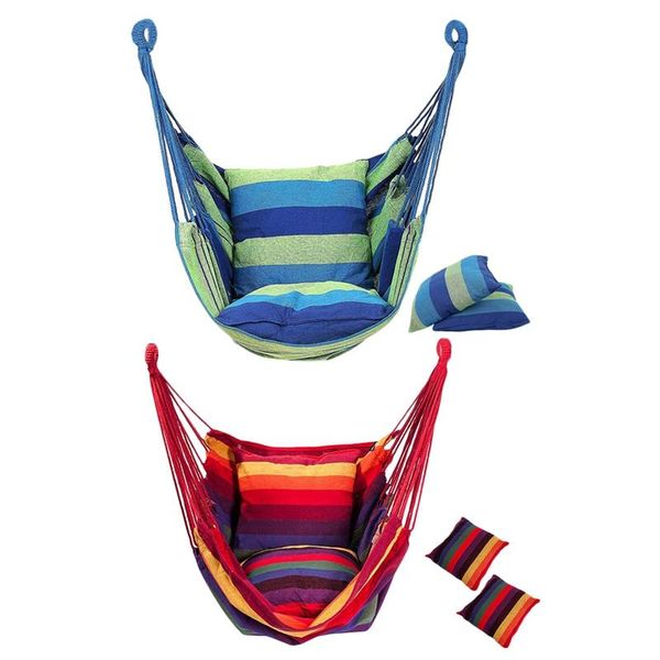 

hammock chair hanging chair swing seat with 2 pillows for indoor, outdoor, garden