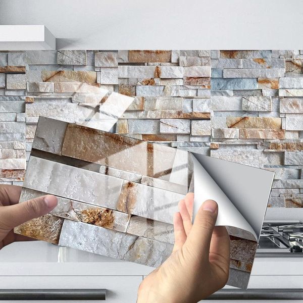 

wall stickers 3d crystal tile sticker marble rock waterproof self-adhesive home decor kitchen bathroom bar