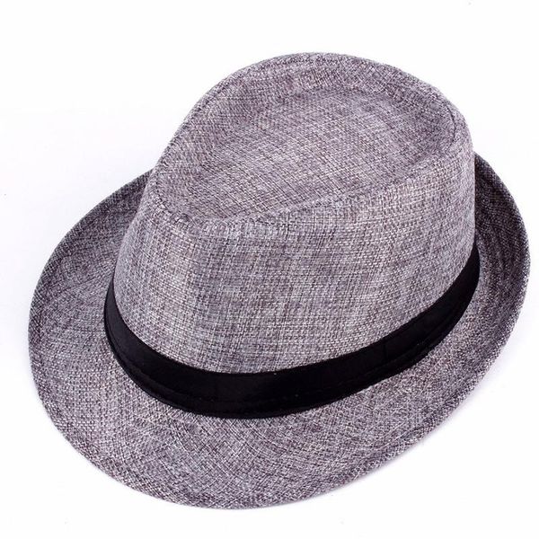 

beanies spring and summer hats men's solid-colored linen casual matching sun visor jazz straw women