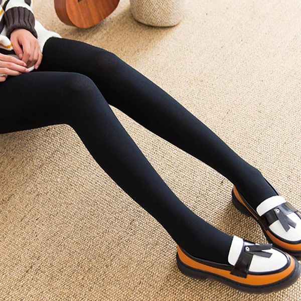 

socks & hosiery solid color women tights soft nylon elastic black ladies girls warm pantyhose, Black;white