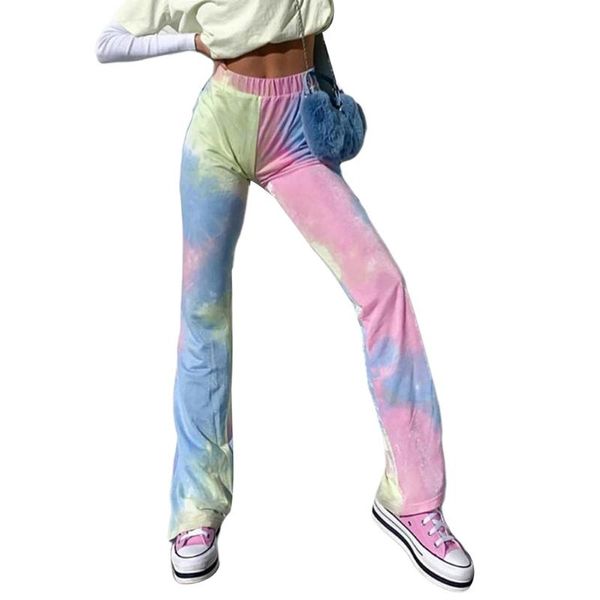 

women's pants & capris fashion women ladies autumn casual high-waist trousers female dye printed loose fall bottoms, Black;white