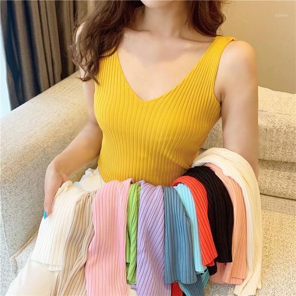 

fashion women's summer ice silk knitting basic sling strappy sleeveless crop underwear camisoles & tanks, Black;white