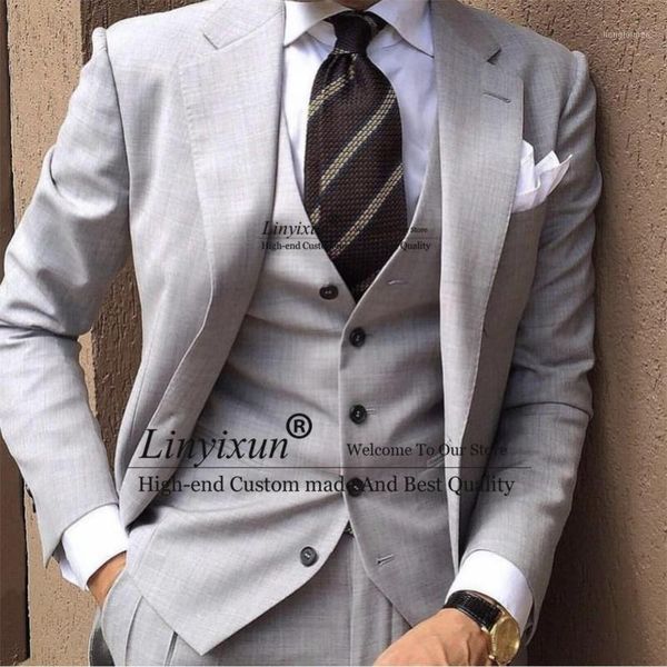 

men's suits & blazers classic gray mens formal business blazer slim fit wedding tuxedo groom 3 piece set banquet costume homme jacket p, White;black