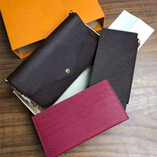 

shoulder leather bag luxury designers women three-piece chain wallet ladies clutch bags with dustbag fashion purse handbag