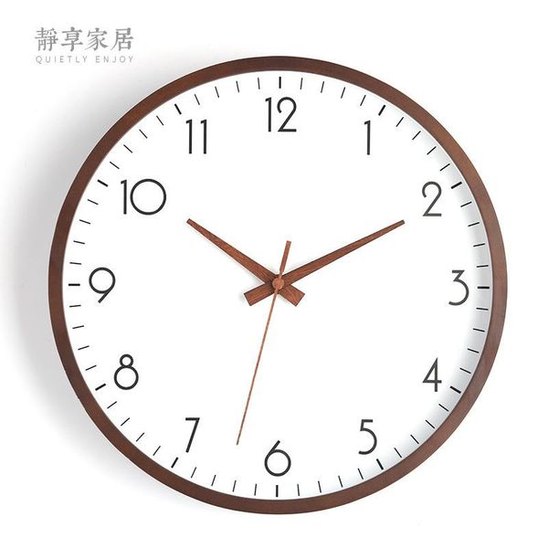 

wall clocks large clock modern wood japanese style silent wooden needle kitchen home decor living room relogio de parede