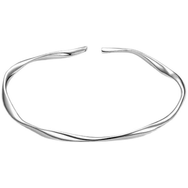 

bangle s925 pure silver bracelet open fashion personality simple student jewelry, Black