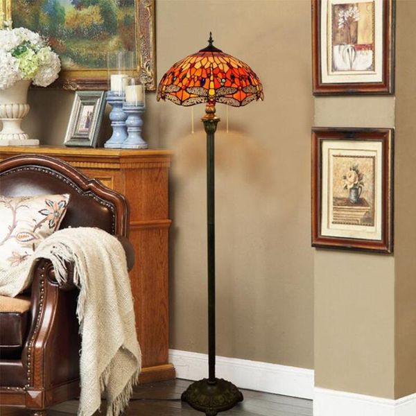 

european retro tiffany stained glass floor lamps for living room bedroom bar club room lights dragonfly creative floor lamp