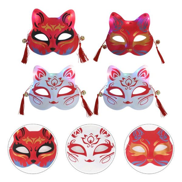 

party decoration 4pcs masquerade masks luminous cat face cosplay for decor