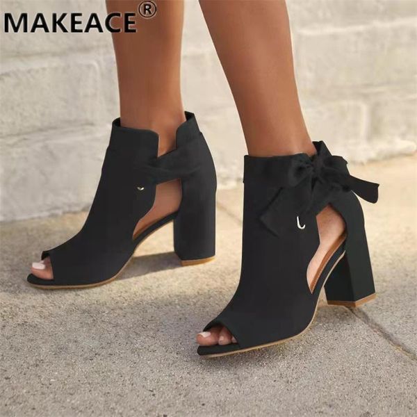 

sandals summer women's 36-42 large size fish mouth shoes fashion high heel party bare feet open toe beach shoe, Black