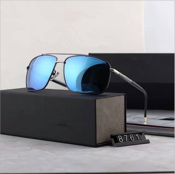 

designer sunglasses new men's color film polarizing sunglasses can be equipped with myopia glasses, large frame glasses 8761, White;black