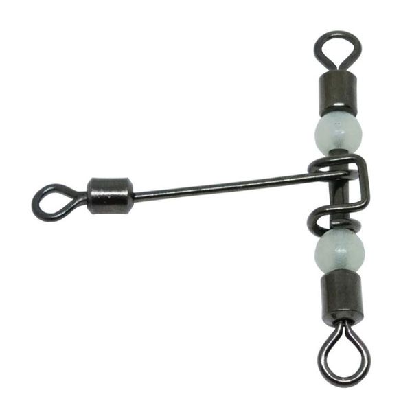 

infof 500/1000-pieces fishing swivels 3-way swivel hook #10-#1/0 luminous t shape cross-line rolling swivel carp fishing tackle