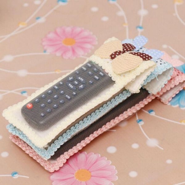 

cute decoration bags tv control protector organizer storage bowknot lace remote control dustproof case cover