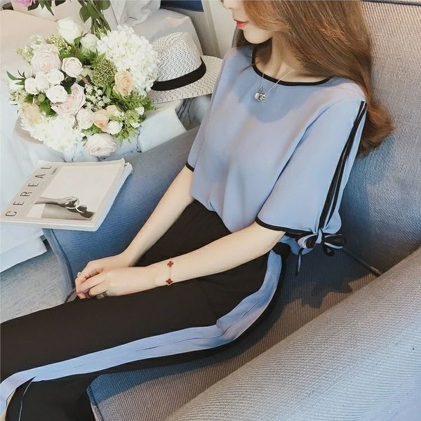 

2021 women summer new casual sports suit female fashion loose two pieces tide chic suits for ladies pants set plus size 4xl l165c3d6, Gray