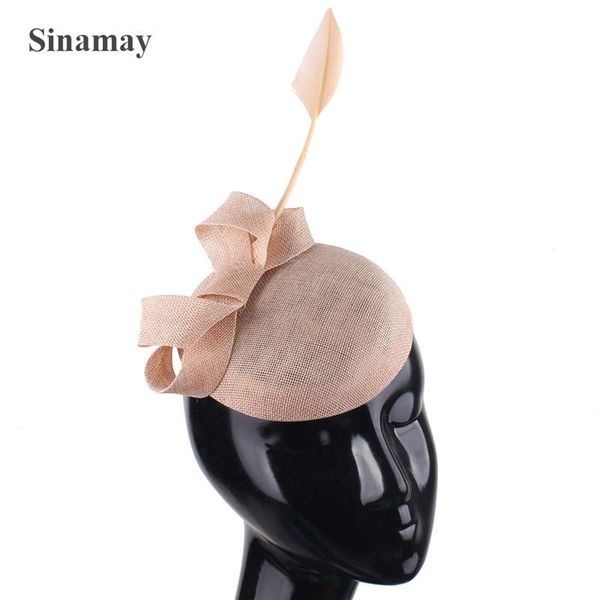 

champagne fascinator wedding hats formal dress women ladies headpiece with hair band accessories charming dinner chapeau caps