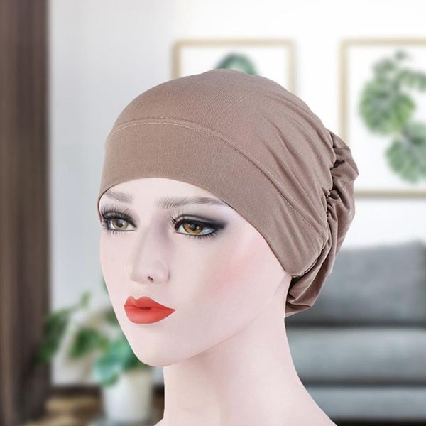 

beanies women red hijab scarf women's turban elastic cloth head cap hat ladies cotton caps
