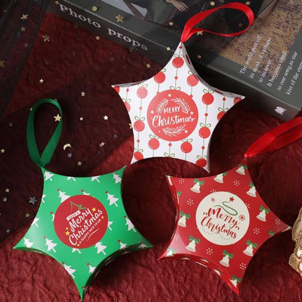 

20pcs christmas gift boxes santa claus candy box star shape merry chistmas bags for home new year kids gifts xmas party supplies