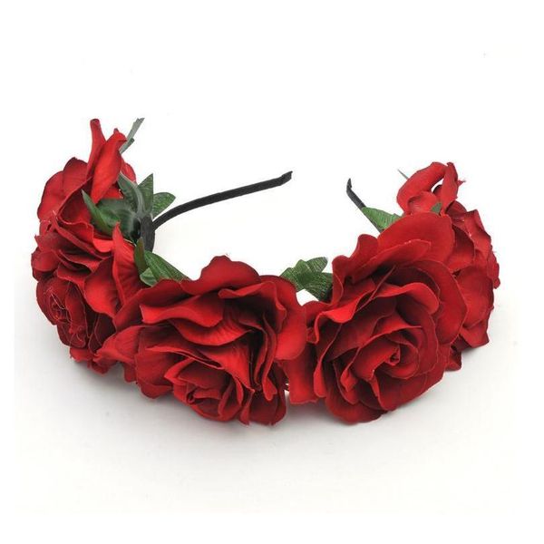 

rose flower wedding bride wreath hair headdress women flowers hair band studio pgraphy headdress flower wreath crown qylsbb