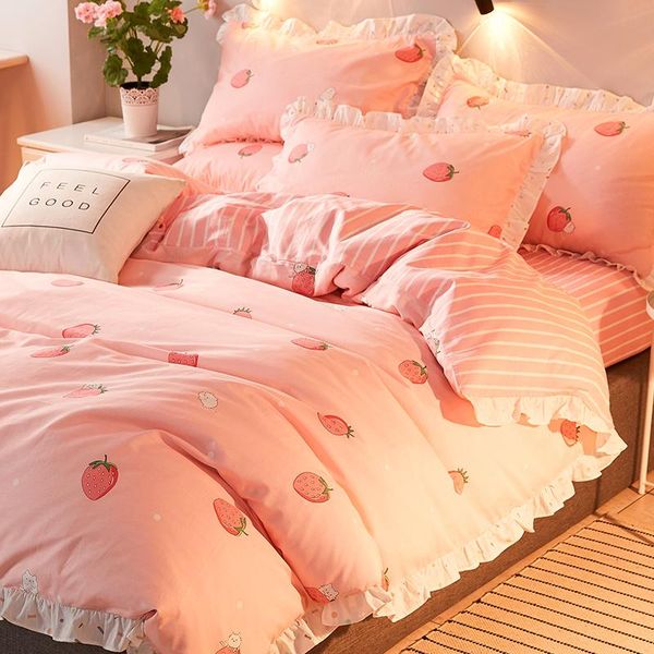 

bedding sets cotton duvet cover 4 piece set 100% lightweight pieces with 1 sheet 2 pillowcase for girls kids
