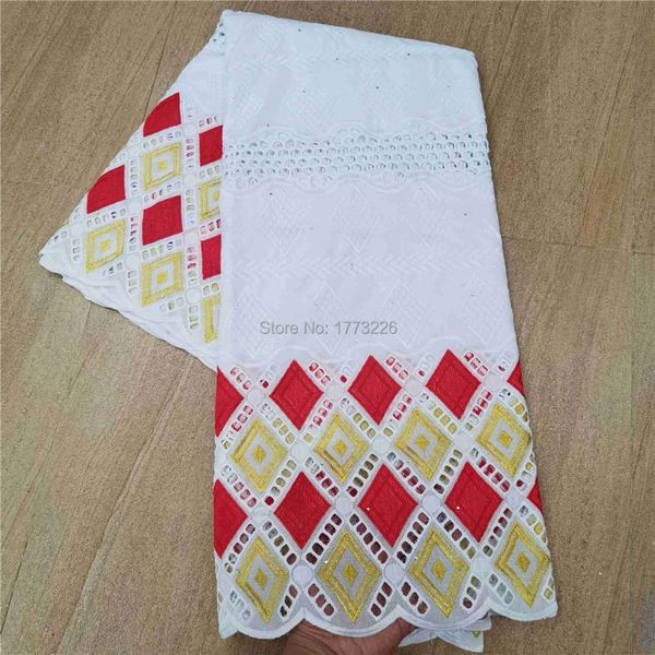 

ribbon 2021 african white lace fabric 100%cotton embroidery french swiss voile punch cotton nigerian fabrics 5yards, Pink;blue