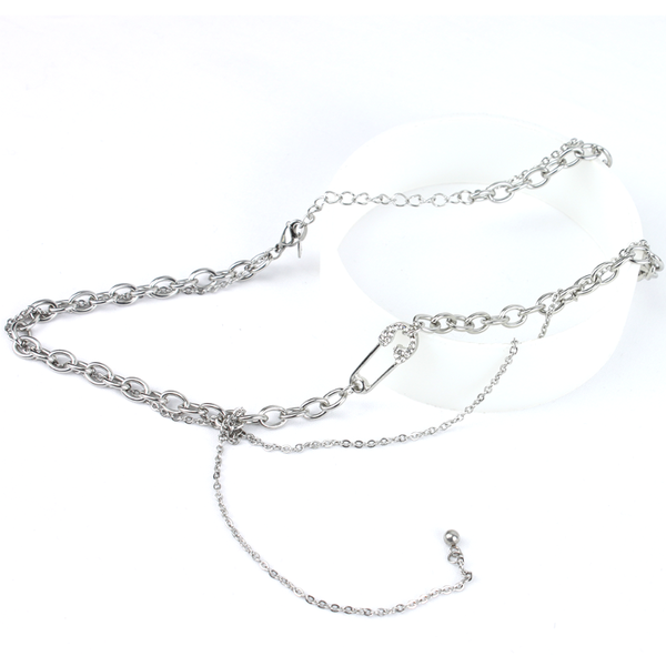 

chains necklace for women tide titanium steel hip-hop clavicle chain light luxury niche fashion retro accessor, Silver