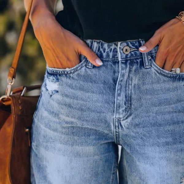 

summer women denim shorts fashion womens pocket jeans female hole bottom casual loose ladies short femme streewear 617, White;black