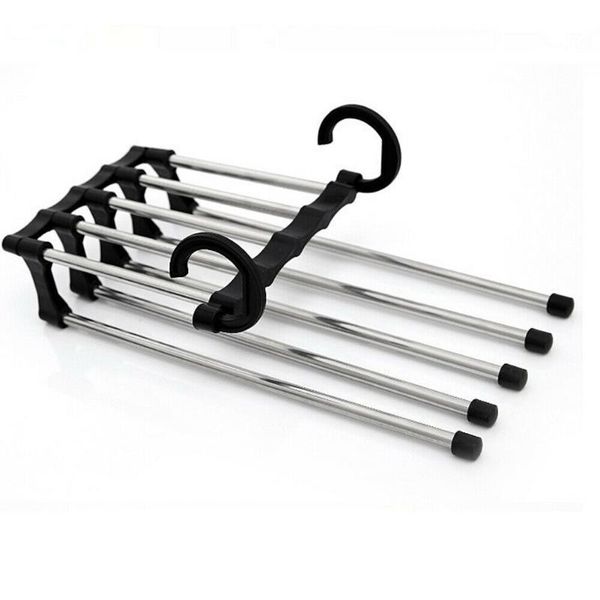 

hangers & racks 5 in 1 wardrobe hanger multi-functional clothes pants stainless steel magic clothing for rack