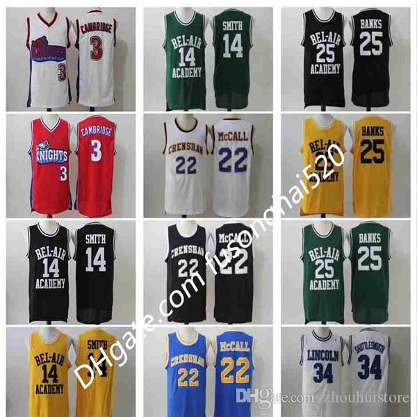 

retro drazen petrovic like mike movie jersey knights team 3 cambridge 14 smith 22 mccall 25 banks 34 shuttlesworth men's stitched jerse, Black;red