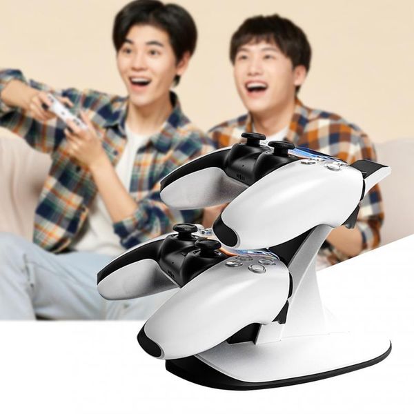 

game controllers & joysticks dual usb handle fast charging dock station charger with cable type-c port split for ps5 controlle