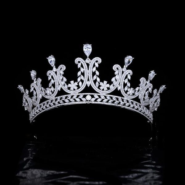 

hair clips & barrettes myfeivo european american queen luxury accessories bride married zircon wedding tiara crown for model beauty pageant, Golden;silver