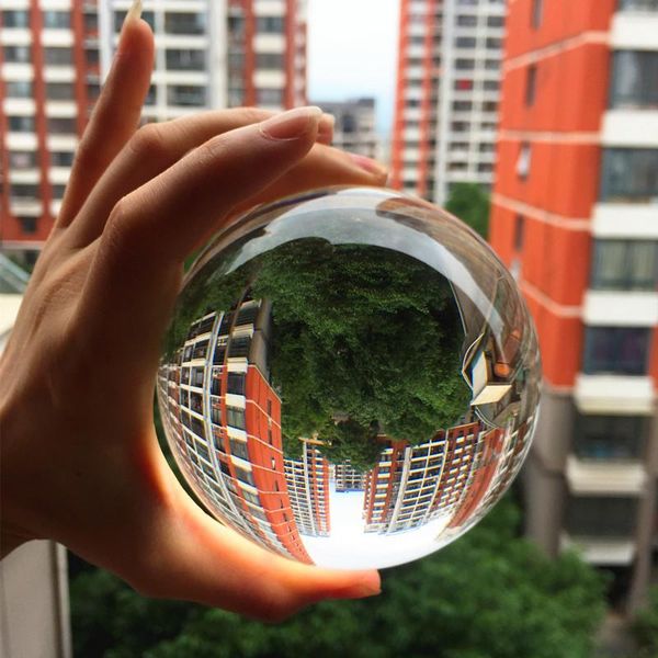 

decorative objects & figurines clear pography crystal ball 100 mm glass marbles balls feng shui home decor sphere magic globe office presse-