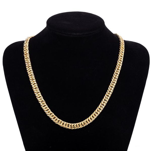 

pendant necklaces fashion men stainless steel faux gold curb link chain necklace, Silver