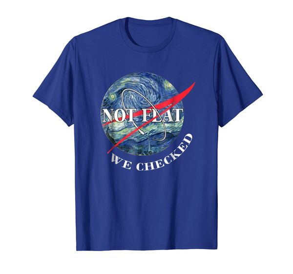 

funny earth is not flat we checked t shirt for space lovers, White;black