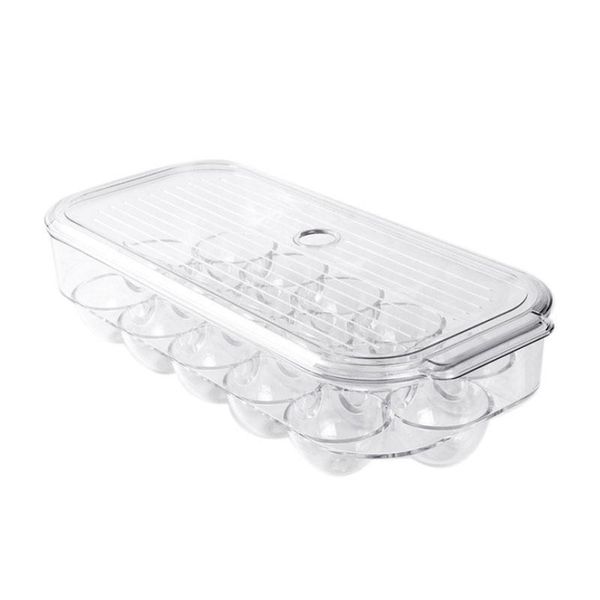 

storage bottles & jars 16-grid eggs box refrigerator egg holder plastic fresh stackable kitchen accessories