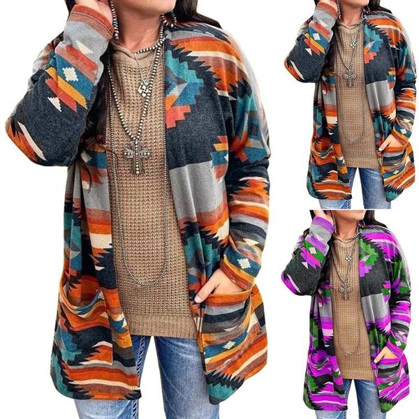 

women's jackets vicabo winter floral printed coats for women open stitch ladies long coat along sleeve outwear outdoor casual vintage j, Black;brown